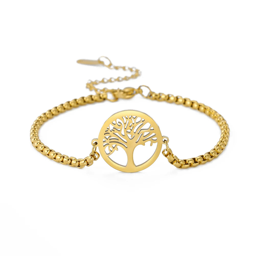 Edelstahl-Armband mit Lebensbaum-Anhänger – Klassischer Schmuck für Damen und Herren