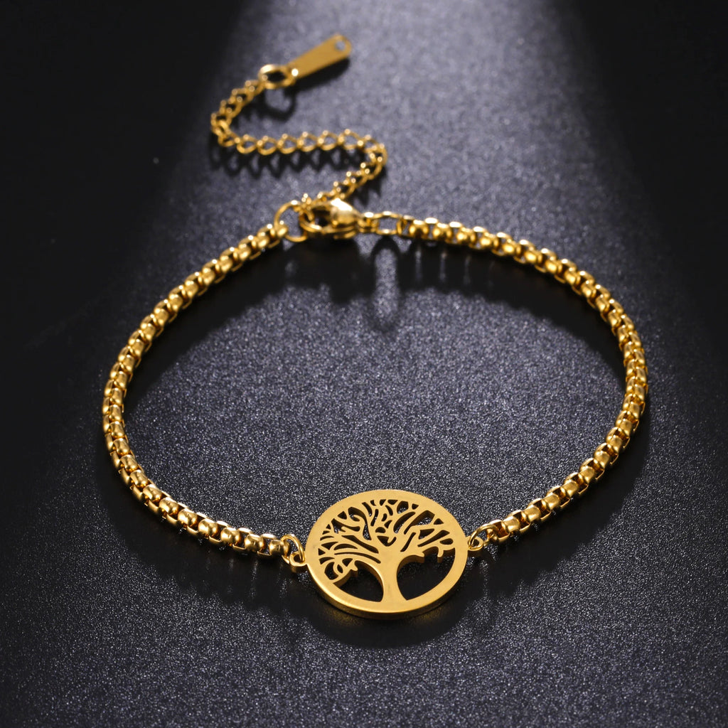Edelstahl-Armband mit Lebensbaum-Anhänger – Klassischer Schmuck für Damen und Herren