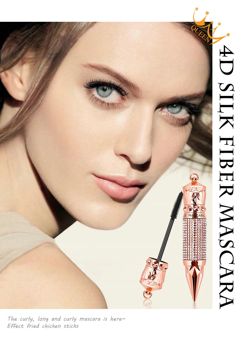 Mascara wasserdicht wisch fest längliche Wimpern Make-up-Tool, natürliche dicke Locken, Strass dekorative Schale