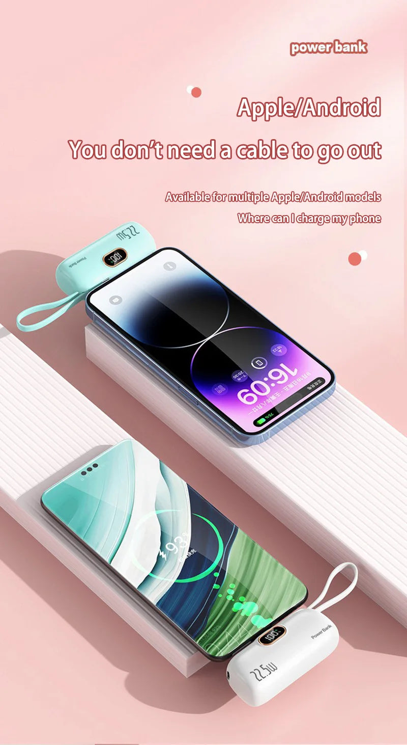 Mini Powerbank 30000 mAh | Tragbarer Externer Akku mit Schnellladefunktion