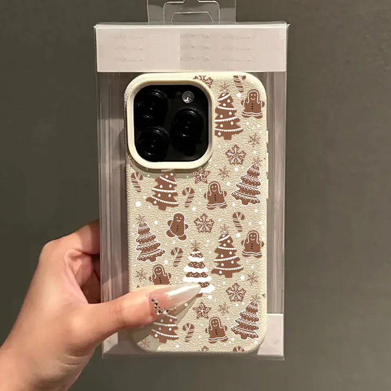 Weihnachts Handyhülle Cartoon – Weihnachtsbaum & Schneeflocken – Stoßfeste TPU Softcase für iPhone 11–17 Pro Max, XS, XR, Plus, 16E