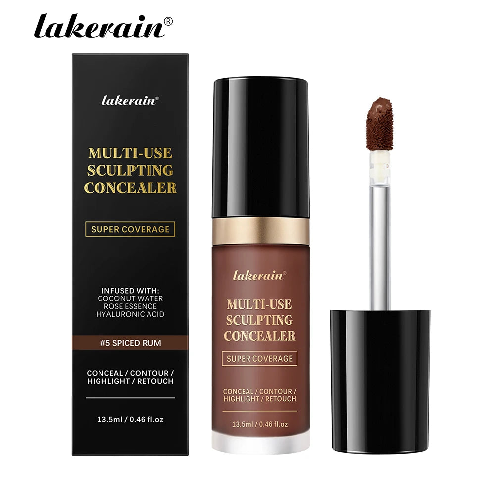 Lakerain 5-Farben-wasserfester Concealer, matt, hohe Deckkraft, ölkontrollierende Grundierung für Aknenarben und Augenringe, Kosmetika