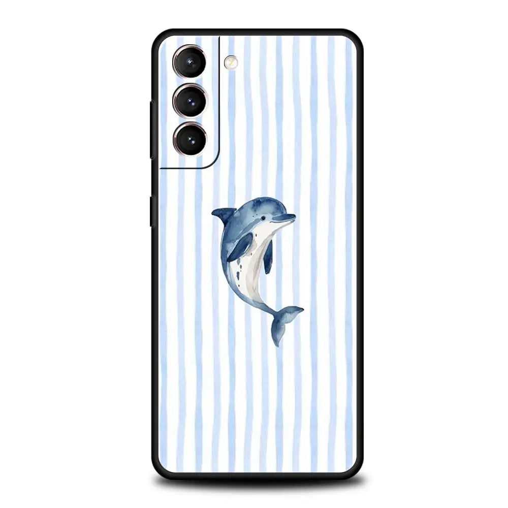 Handyhülle für Samsung Galaxy – Weiche TPU-Hülle mit Baum-, Enten-, Zitronen- & Blumenmuster