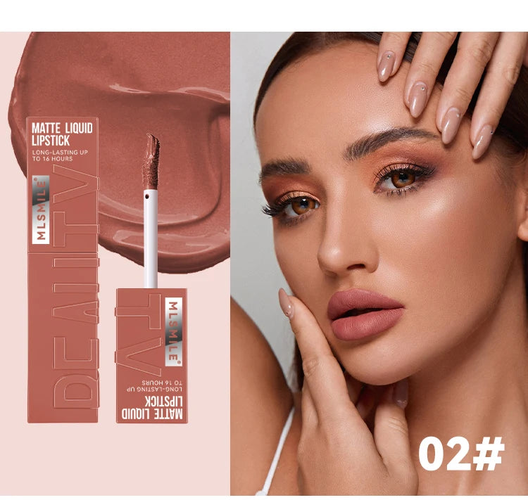 Matte Flüssig-Lippenstift 6 Farben – Langanhaltend, Wasserdicht, Sexy Nude/Rosa/Rot