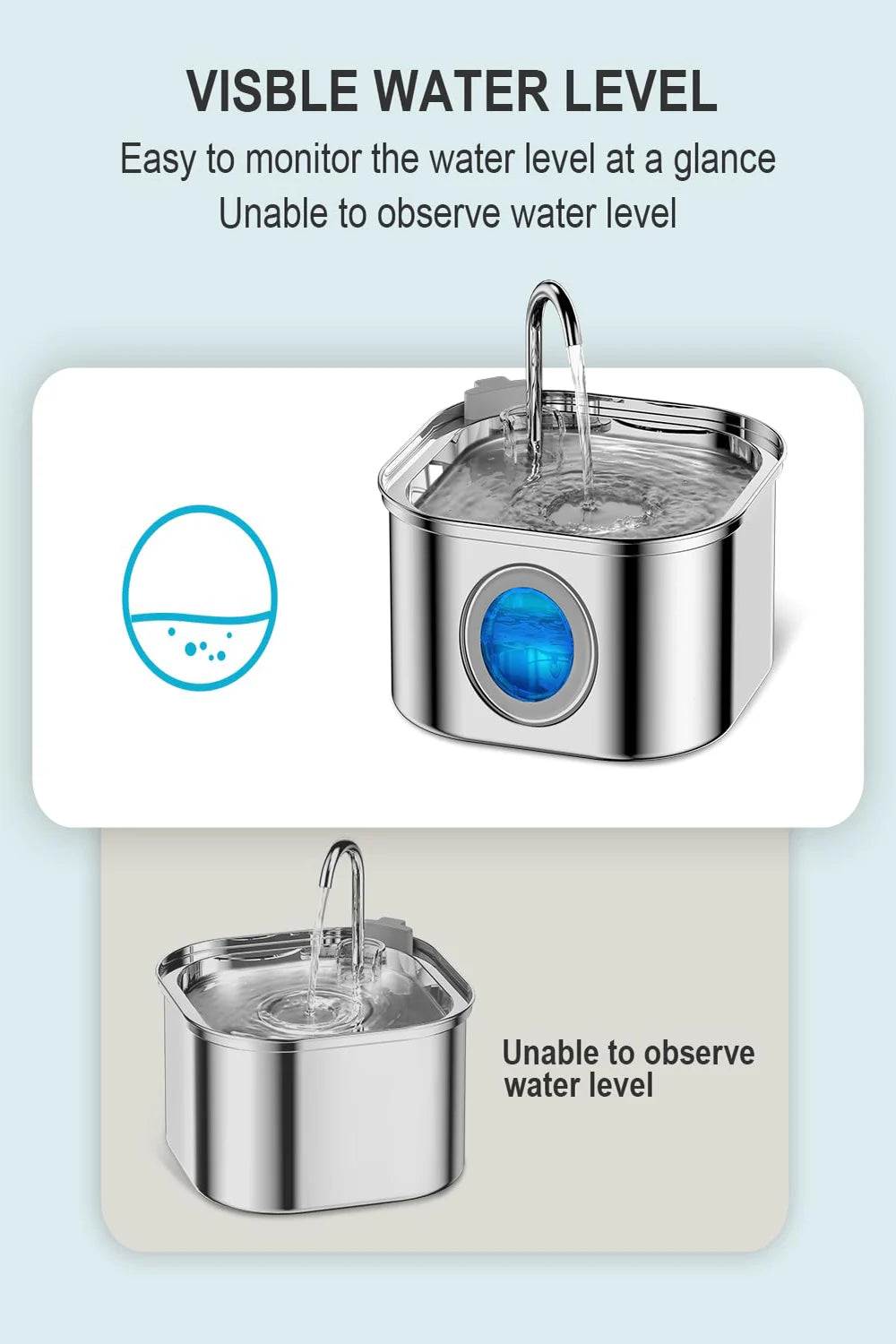 Edelstahl Haustier-Trinkbrunnen 3,2 L | Automatischer Wasserdispenser für Katzen & Hunde