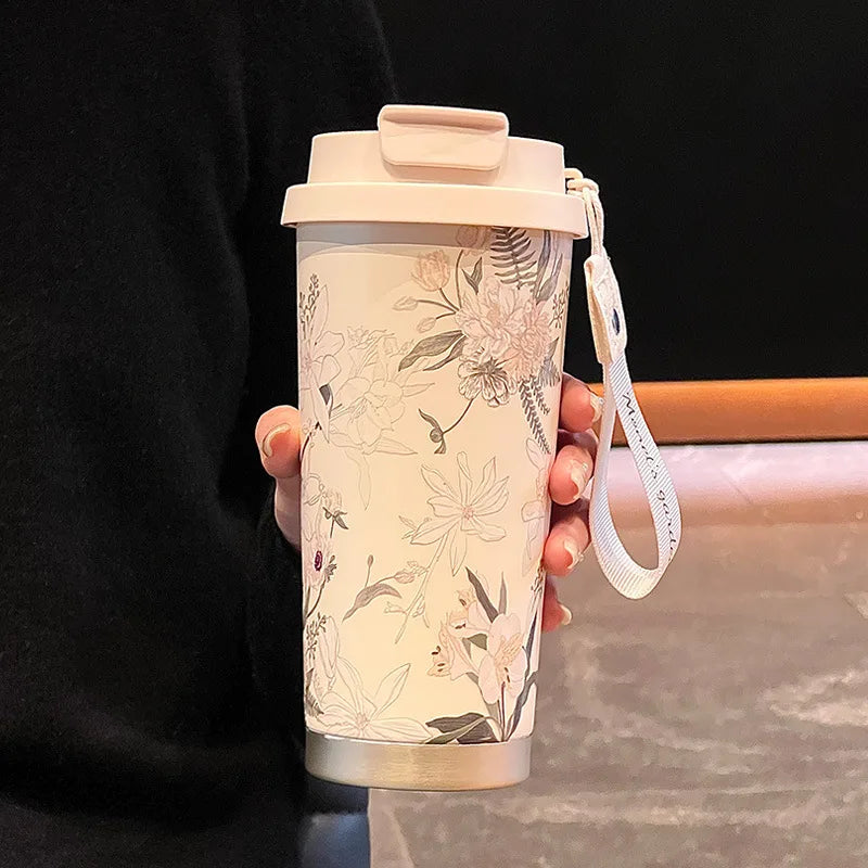 Keramik-Thermobecher | Auslaufsicherer Reise-Kaffeebecher für Auto, Tee & Kaffee