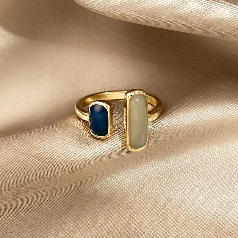 Neue Einstellbare Bunte Tropf Glasur Ring Frauen Mode Retro Geometrische Gold Farbe Metall Ringe Hochzeit Schmuck Geburtstag Geschenk
