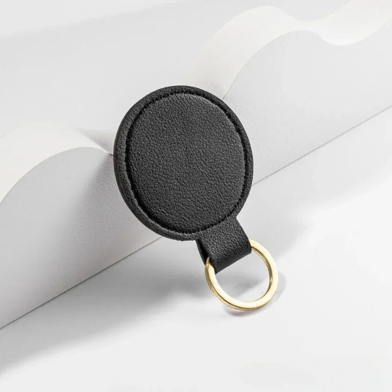 Personalisierter runder Schlüsselanhänger aus PU-Leder