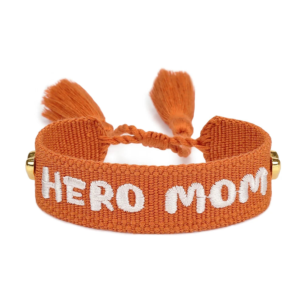 BEST MOM Stickerei-Armbänder, verstellbares Armband, Geschenk für Super-Mama