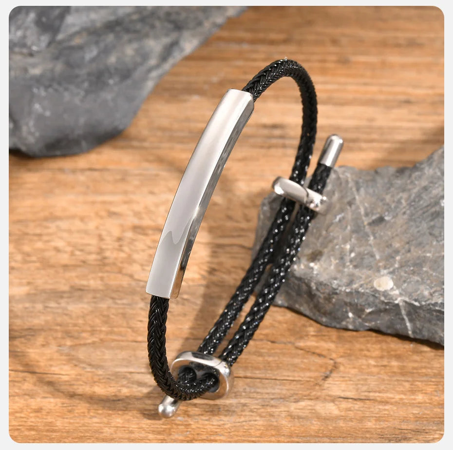 Edelstahl-Armband mit kostenloser Gravur – personalisierbarer Namensarmreif