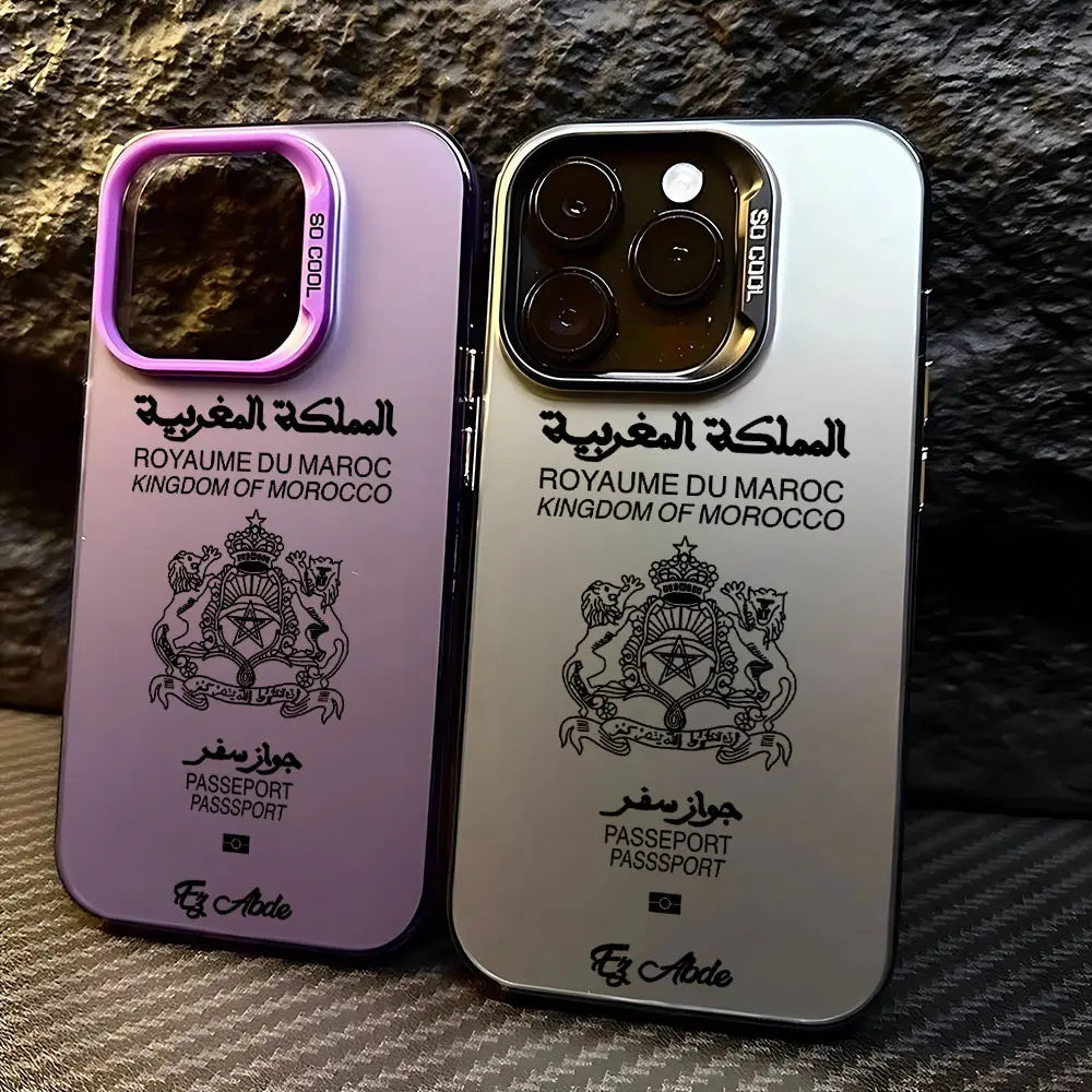 Marokko Reisepass-Handyhülle für iPhone 16 15 14 13 12 11 Pro Max X XR XSMAX 8 7 Plus Candy Matte stoßfeste Rückseite