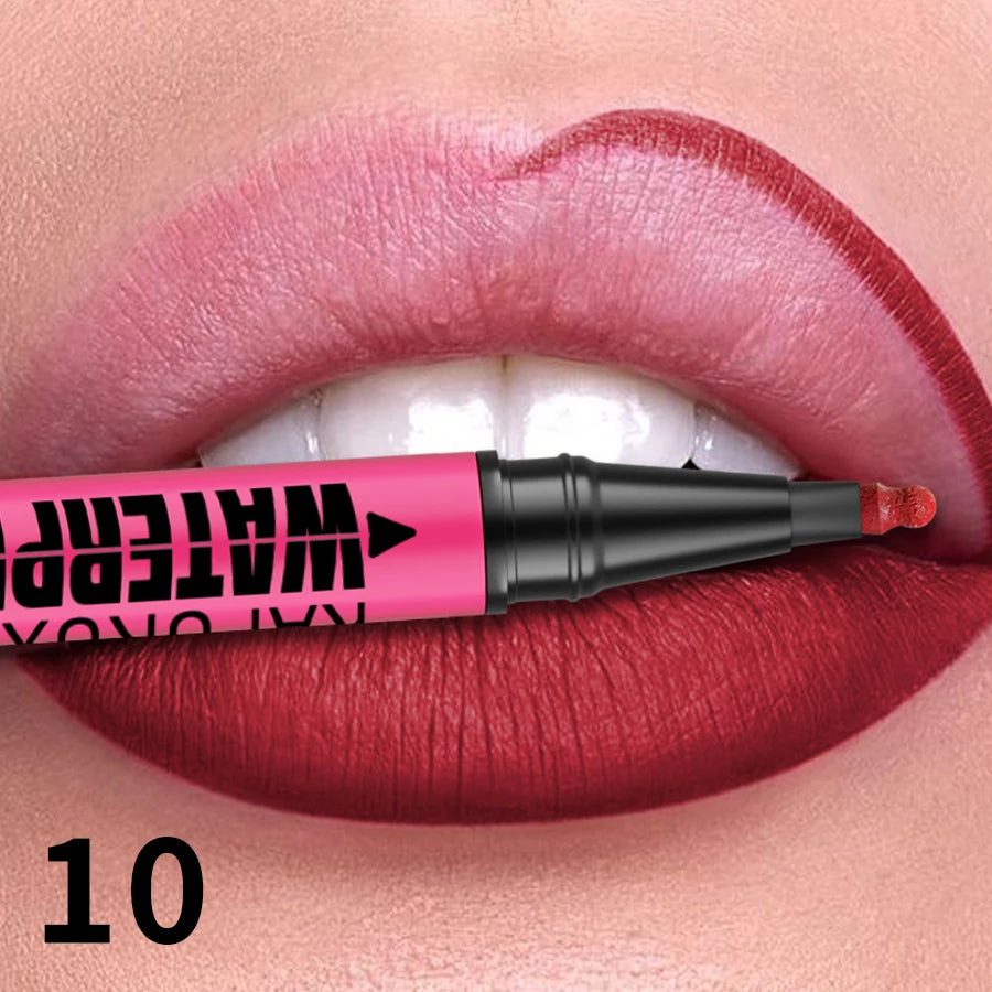 1PC Flüssigkeit Matte12-Farbe Lipliner Bleistift Wasserdicht Plumping Fleck Lippenstift Natürliche Lip Liner Umriss Lippen Kontur Make-Up