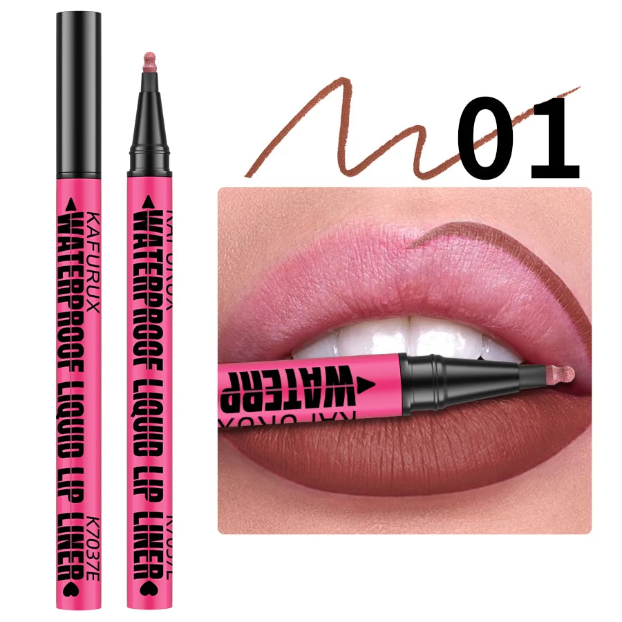 1PC Flüssigkeit Matte12-Farbe Lipliner Bleistift Wasserdicht Plumping Fleck Lippenstift Natürliche Lip Liner Umriss Lippen Kontur Make-Up