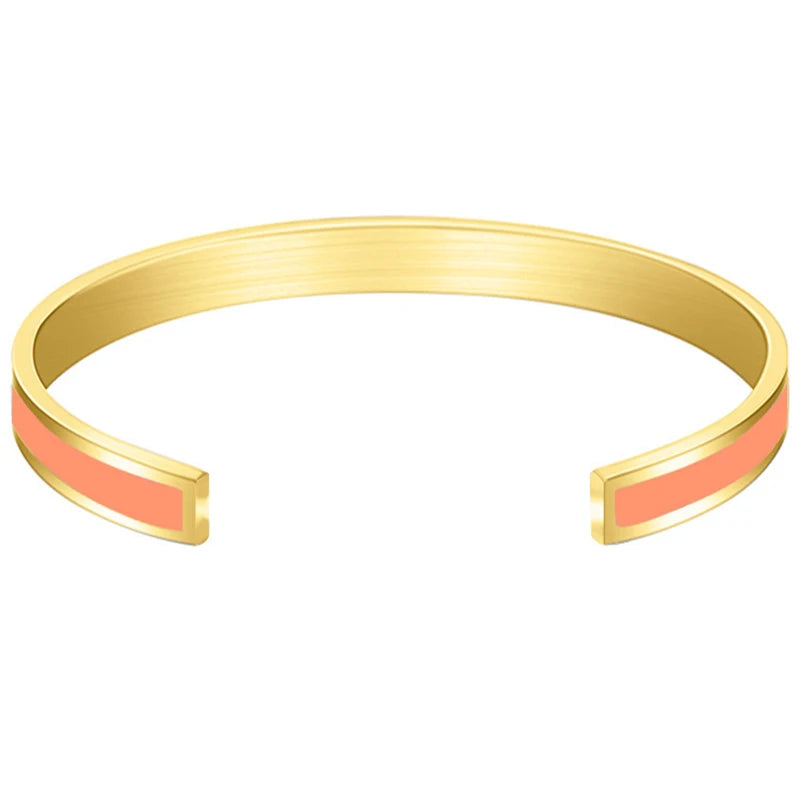 CARLIDANA Trendy Edelstahl Bunte Tropfen Öl Gold Farbe Überzogene Manschette Armreif für Frauen Schmuck Party Geschenk Drop Shipping