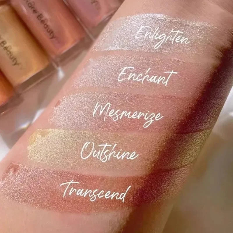 Seltener Schönheitspuder-Highlighter, Rouge, Wasser, Licht, Schimmer, wasserdicht, langlebig, Gesichtsbeleuchtung, Aufhellung des Liquid-Highlighters