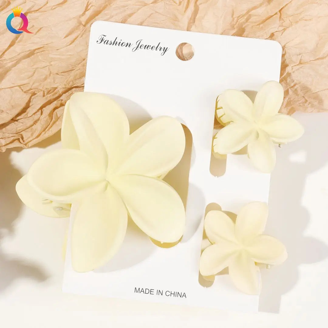 Hawaiianische Blumenkrallenklammern für Frauen, Blumen-Haarklammern mit Marmorader für dünnes Haar, süßer Strand-Haarschmuck