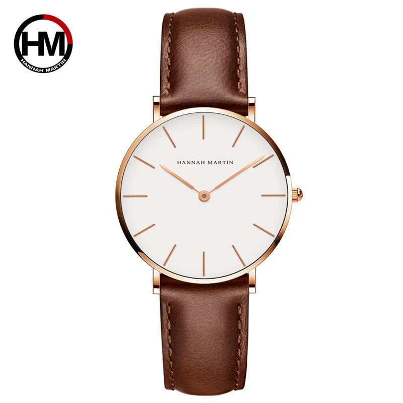 Hannah Martin Top Marke Luxus Uhren Frauen Edelstahl Mesh Gürtel Uhr Japan Quarzwerk Uhr Damen Armbanduhr