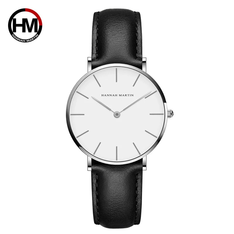 Hannah Martin Top Marke Luxus Uhren Frauen Edelstahl Mesh Gürtel Uhr Japan Quarzwerk Uhr Damen Armbanduhr