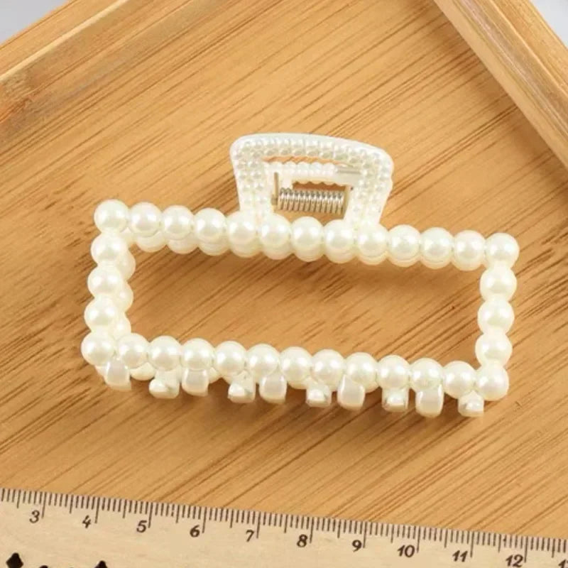 Koreanische Imitation Perle Haarnadeln Geometrische Haar Krallen Bad Große Fang Clip Shark Clip Zurück Kopf Haar Clip Frauen Haar Zubehör
