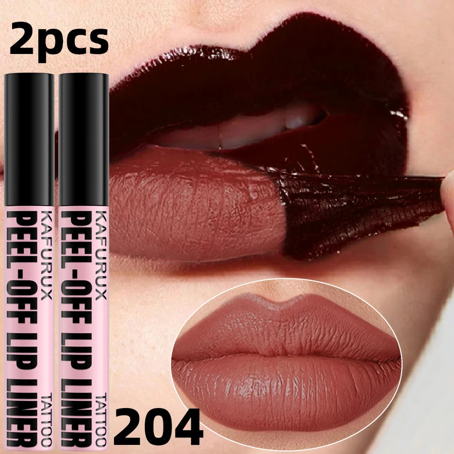 7 Farben Peel Off Lip Stain Reveal Langlebiger, wasserfester, rosafarbener Lippentönungs-Transferbeständiger Antihaft-Becher, natürlicher Make-up-Lipgloss