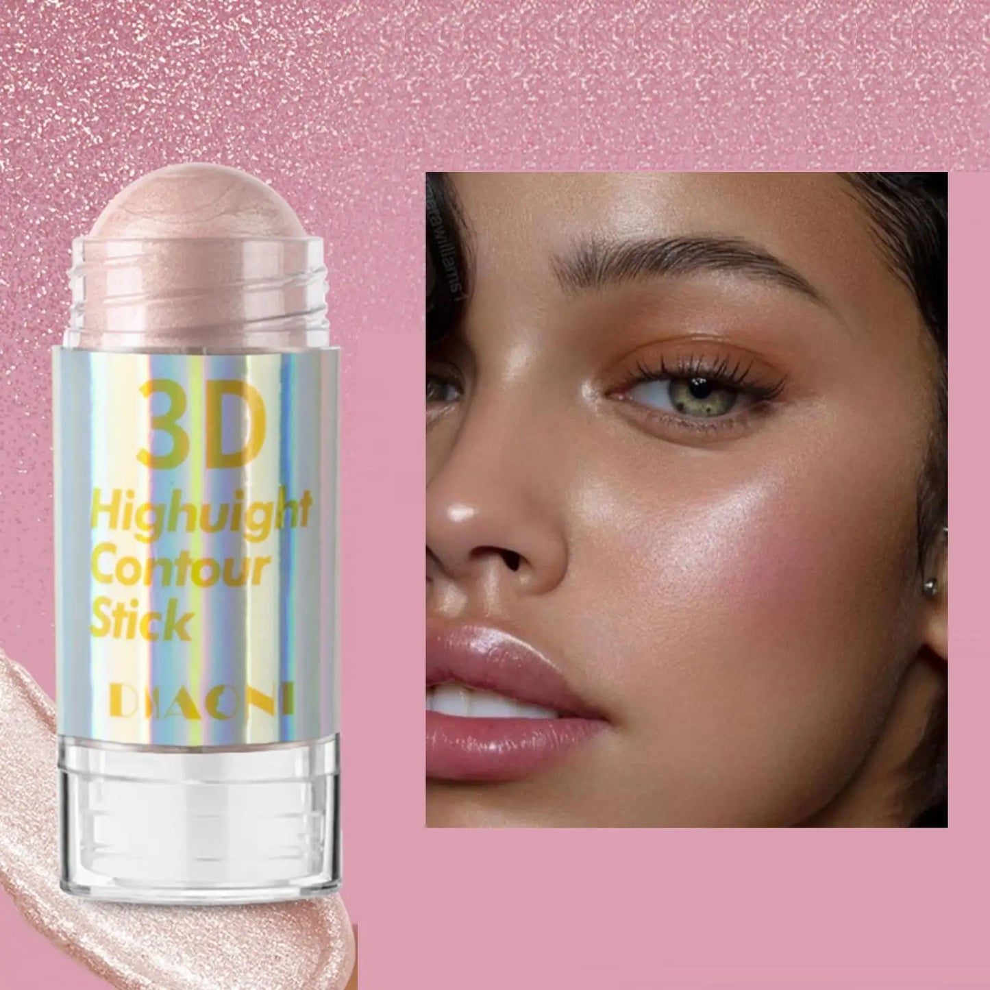 3D Highlighter & Contouring Stick – Schimmernder Creme-Highlighter für ein strahlendes Gesicht