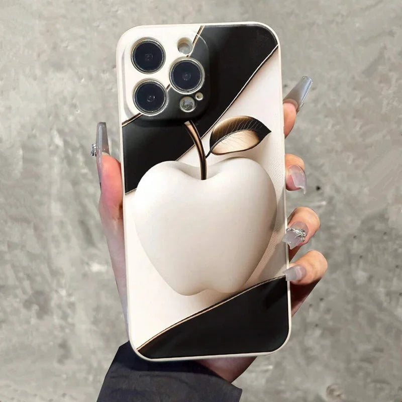 Luxuriöse Handyhülle mit Fruchtdruck für iPhone 16 15 14 13 12 11 X XR XS SE2 8 7 Plus Pro Max Mini Straight-Edge-Silikon-Rückseite
