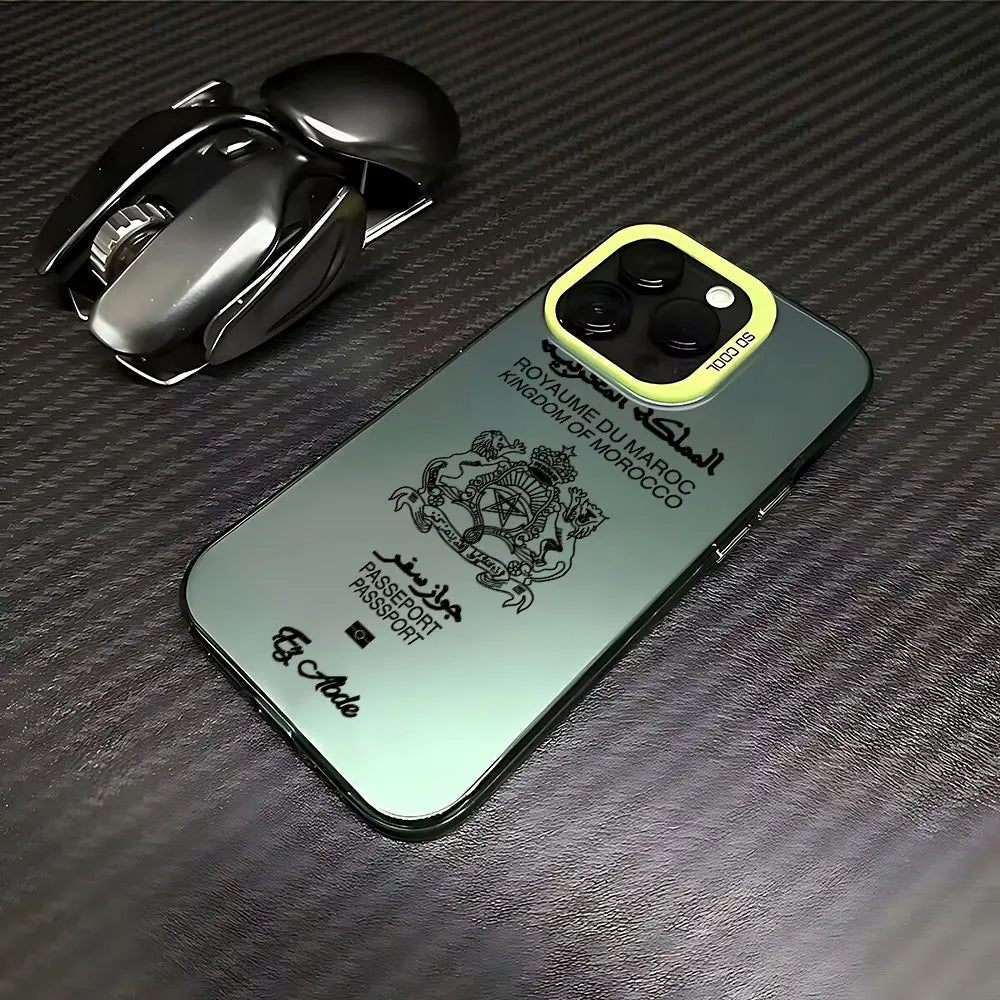 Marokko Reisepass-Handyhülle für iPhone 16 15 14 13 12 11 Pro Max X XR XSMAX 8 7 Plus Candy Matte stoßfeste Rückseite