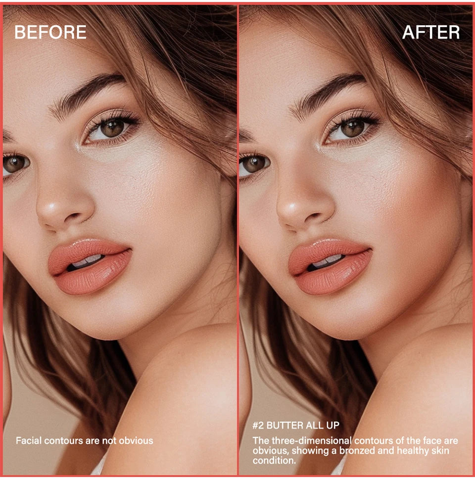 Professionelles Puder-Rouge – 12 Stunden Halt, Vegane Formel, Rosa & Creme