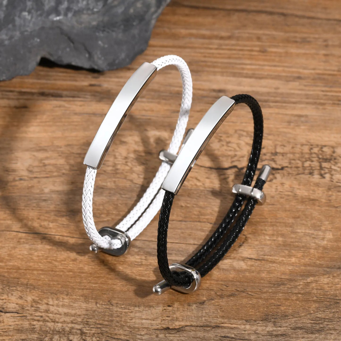 Edelstahl-Armband mit kostenloser Gravur – personalisierbarer Namensarmreif