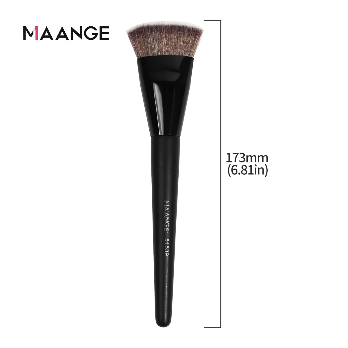 MAANGE Flachkopf-Grundierungspinsel mit Box – Für Puder, Rouge & Concealer