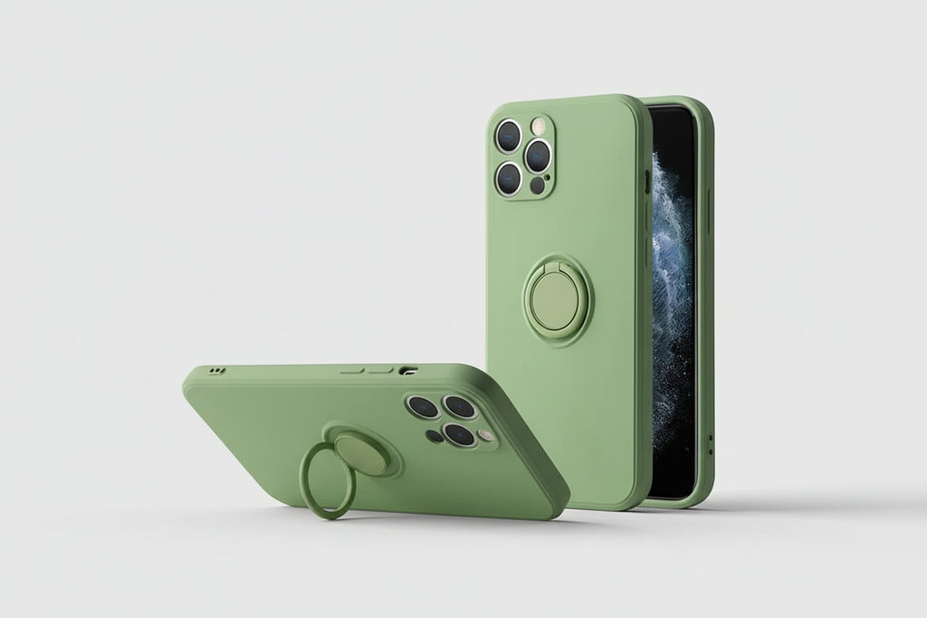 Flüssiges Silikon, magnetische Halterung, Ring-Telefonhüllen für iPhone 15 14 13 12 11 Pro Max Mini X XS XR 8 7 Plus, stoßfeste Rückseite