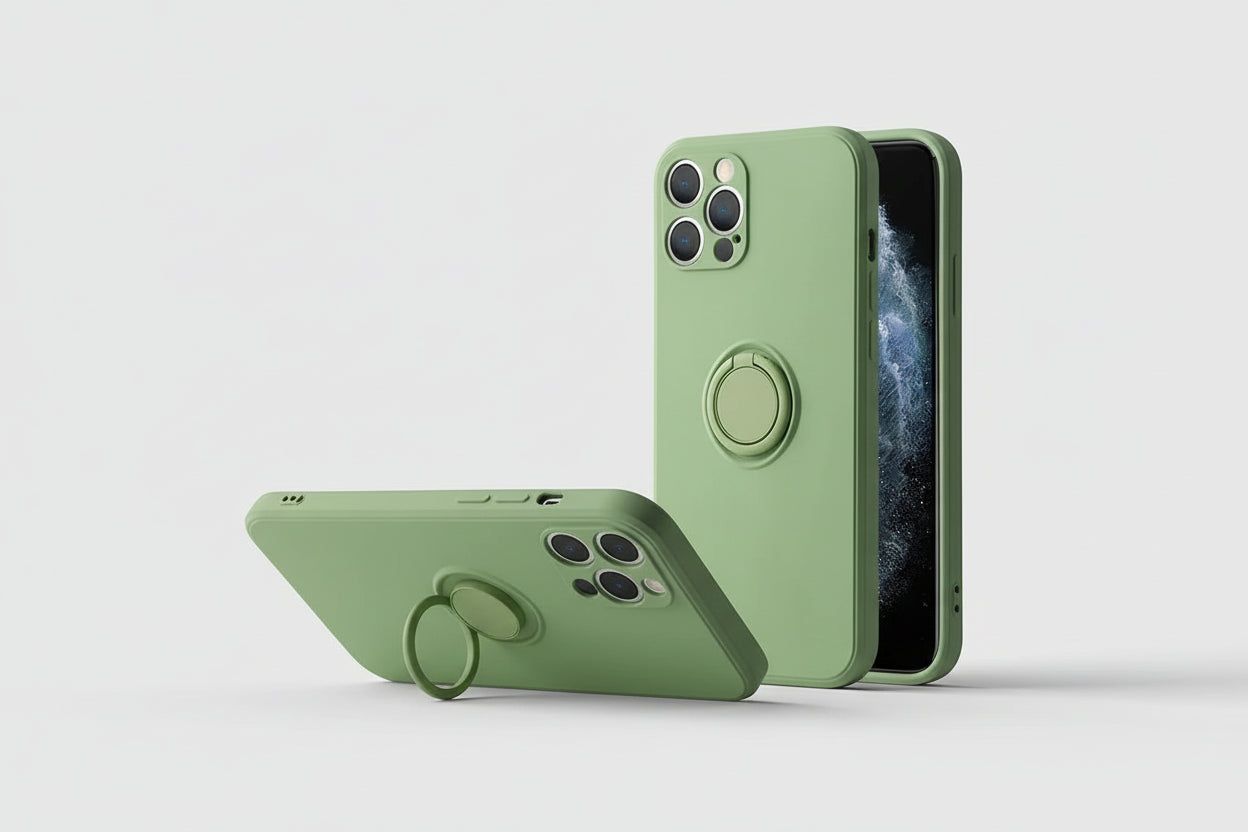 Flüssiges Silikon, magnetische Halterung, Ring-Telefonhüllen für iPhone 15 14 13 12 11 Pro Max Mini X XS XR 8 7 Plus, stoßfeste Rückseite