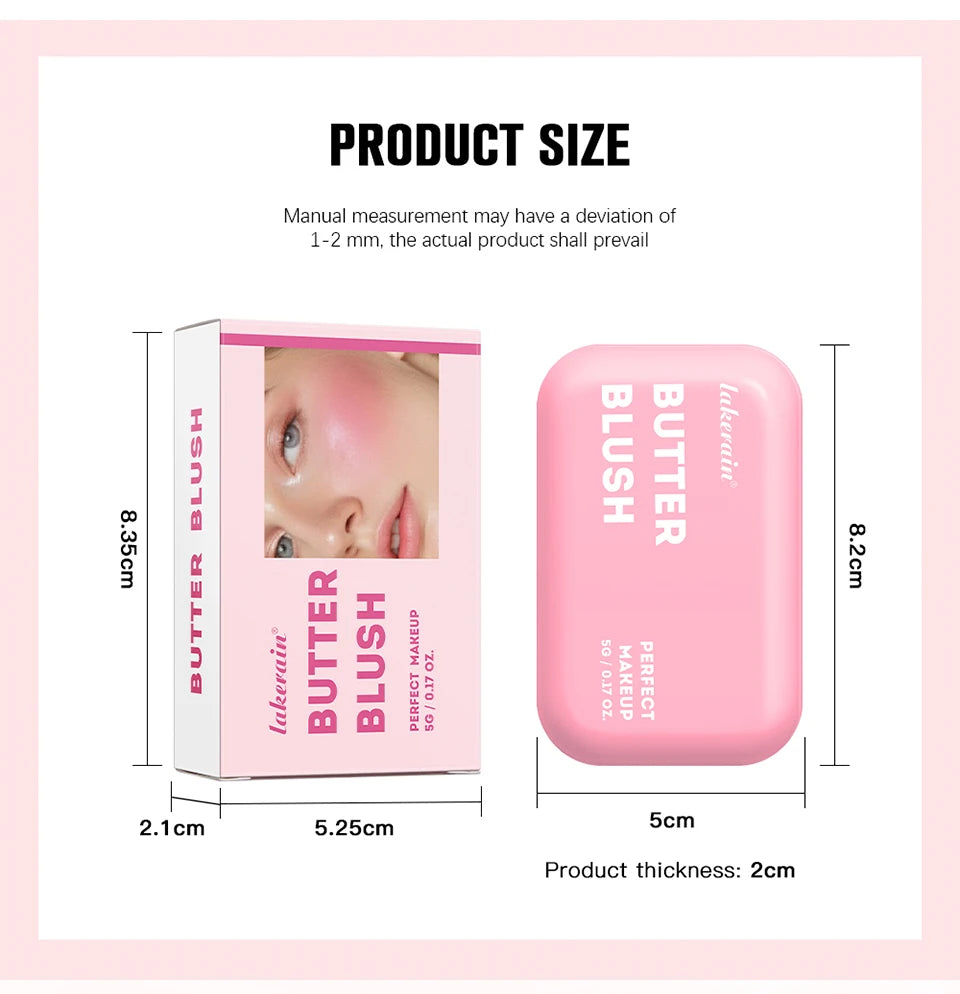 Professionelles Puder-Rouge – 12 Stunden Halt, Vegane Formel, Rosa & Creme