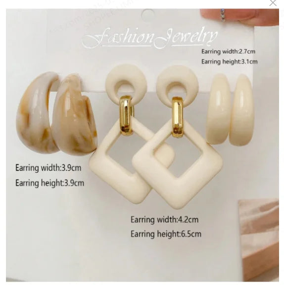 3 Paar klassische Retro-Stil, modische Persönlichkeit, Mismatch-Anhänger-Ohrringe, vielseitige Accessoires, Hochzeits-Party-Schmuck
