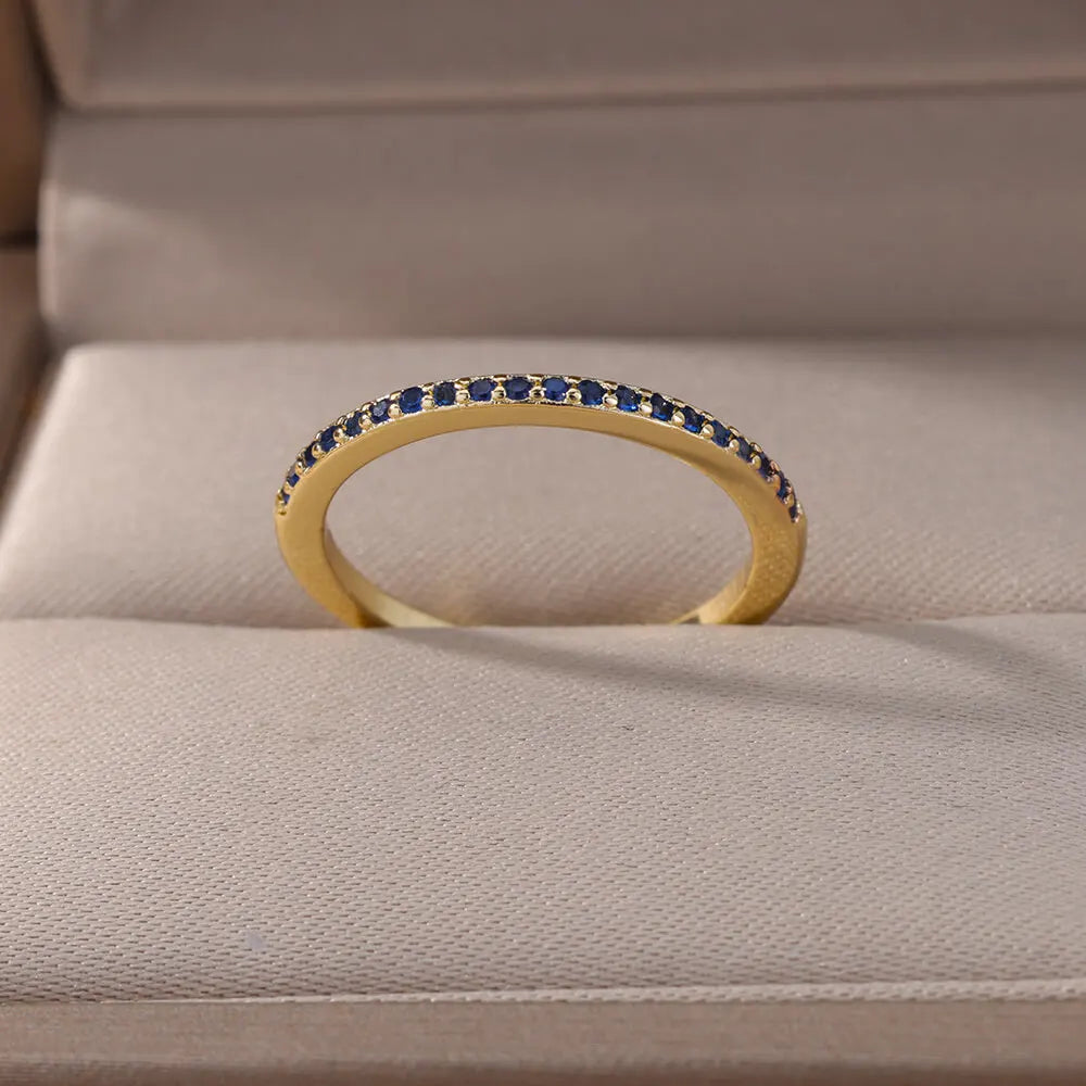 Mini Zirkon Grüne Ringe Für Frauen Edelstahl Gold Farbe Einstellbare Finger Ring Verlobung Hochzeit Weihnachten Schmuck Geschenk