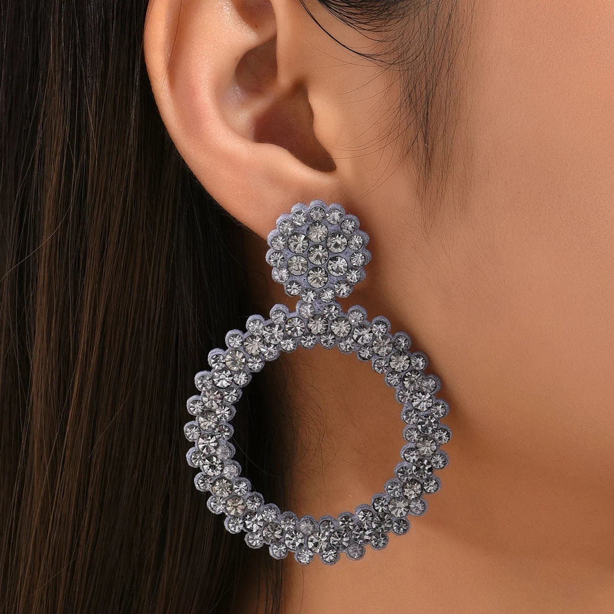 Handgemachte Punkt Diamant Tropfen Ohrringe für Frauen neue runde Mode schillernden Party Schmuck Geschenk