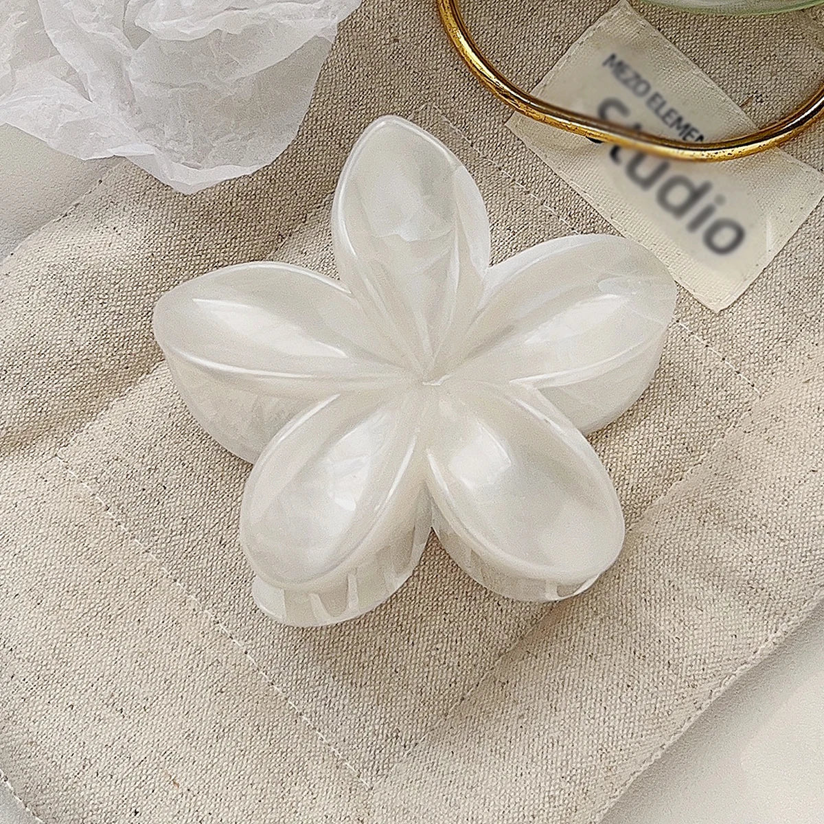 Hawaiianische Blumenkrallenklammern für Frauen, Blumen-Haarklammern mit Marmorader für dünnes Haar, süßer Strand-Haarschmuck