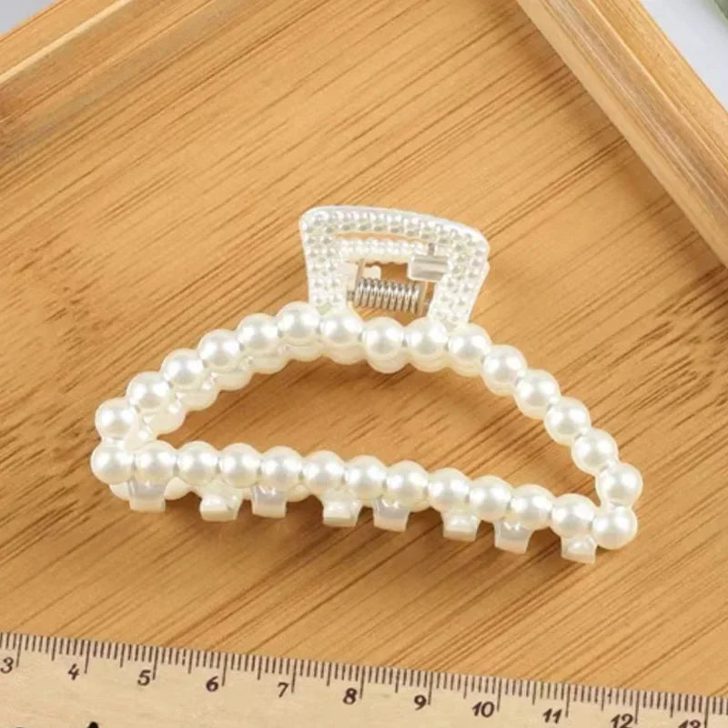 Koreanische Imitation Perle Haarnadeln Geometrische Haar Krallen Bad Große Fang Clip Shark Clip Zurück Kopf Haar Clip Frauen Haar Zubehör