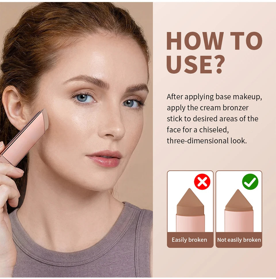 Konturstift Bronzing-Creme Bronzer-Stift Sofortige Konturierung Dunkle Augenringe Gesichtskontur Gesichts-Foundation Make-up