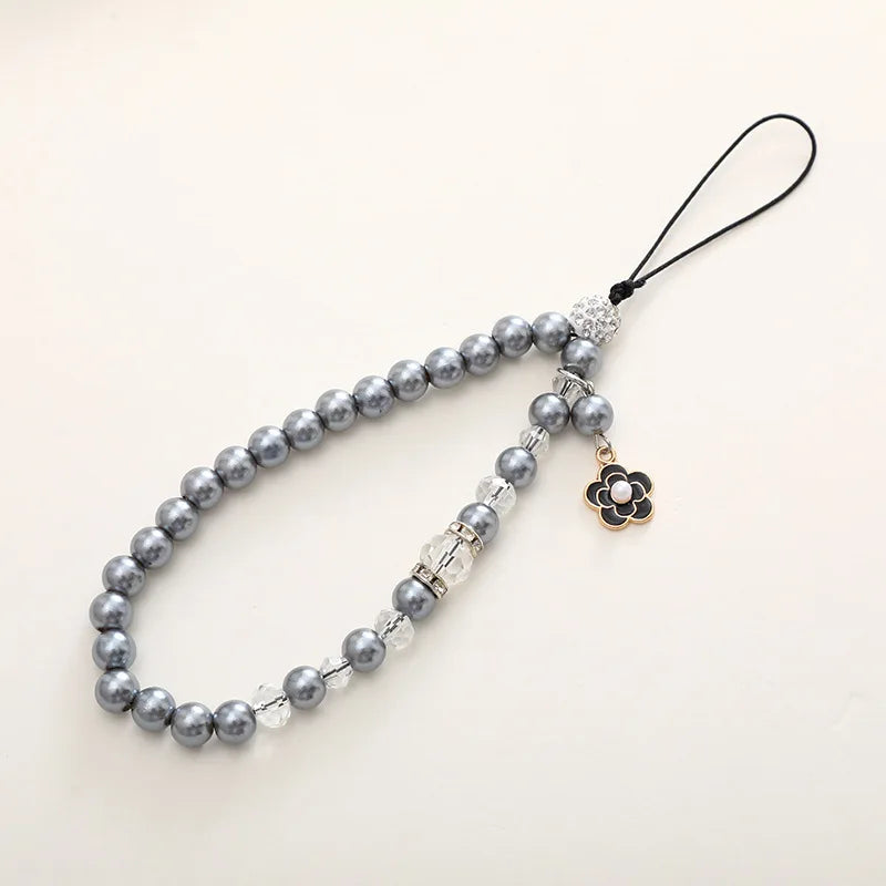 1PC Nette Shell Herz Bogen Imitation Perle Perlen Kette Anhänger Telefon Schlüsselbund Imitation Perle Tasche Schlüssel Kette