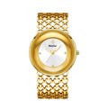 YaLaLuSi Damen-Quarzuhr Gold Luxus-Aktion Skelett-Armband-Design Box-Uhr Vergoldet