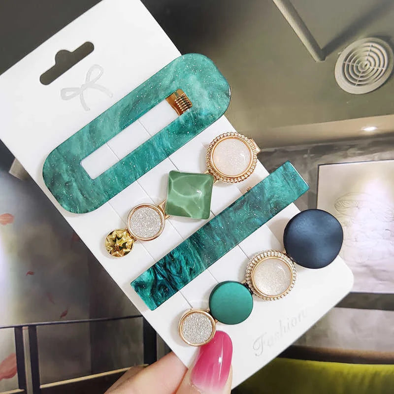 3/4 stücke Set Perle Haar Clip Für Frauen Koreanische Haarnadeln Geometrische Kristall Haar Barrettes Mädchen Hairgrip Haar Zubehör
