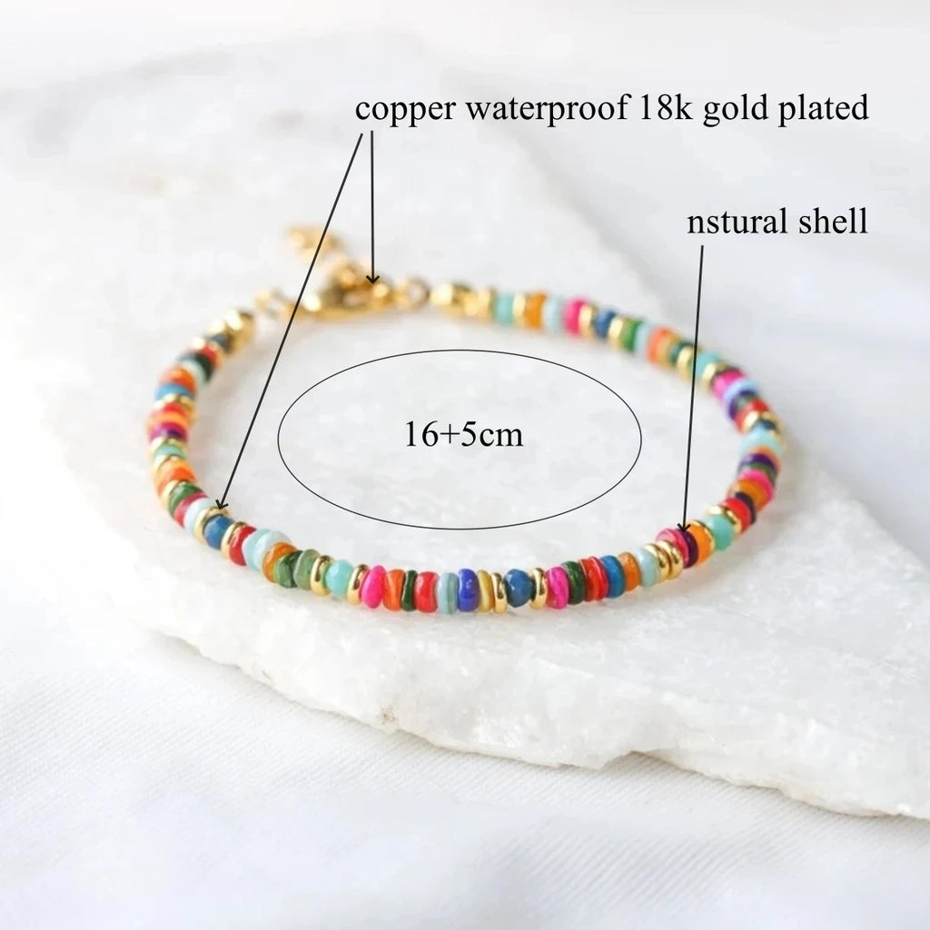 KKBEAD Boho Armband Frauen Y2k Schmuck Böhmischen Armbänder Geschenk Bunte Shell DIs Perlen Sommer Strand Pulseras Mujer