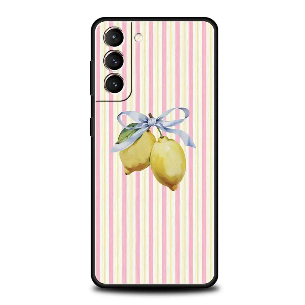 Handyhülle für Samsung Galaxy – Weiche TPU-Hülle mit Baum-, Enten-, Zitronen- & Blumenmuster