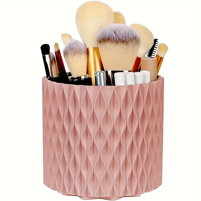360 °   Rotierender 5-Slot-Make-up-Pinselhalter, Organizer, multifunktionale Schreibtischaufbewahrung, Kosmetikaufbewahrung für Waschtisch, Schreibtisch, Badezimmer
