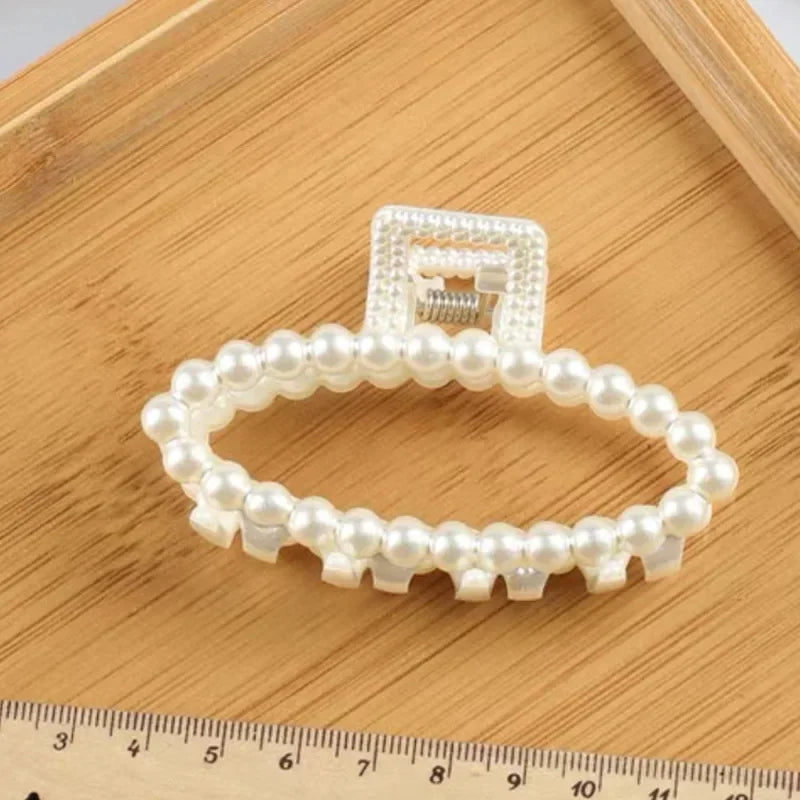 Koreanische Imitation Perle Haarnadeln Geometrische Haar Krallen Bad Große Fang Clip Shark Clip Zurück Kopf Haar Clip Frauen Haar Zubehör