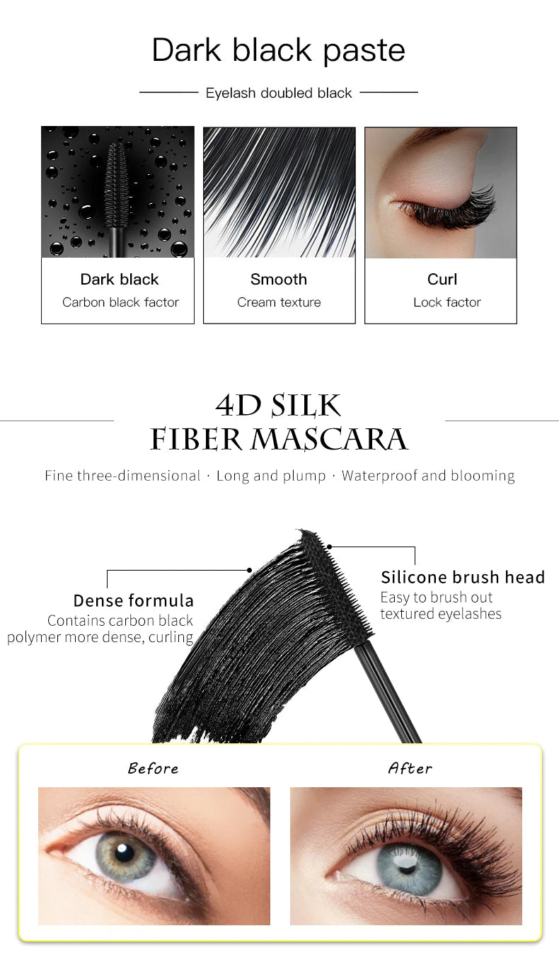 Mascara wasserdicht wisch fest längliche Wimpern Make-up-Tool, natürliche dicke Locken, Strass dekorative Schale
