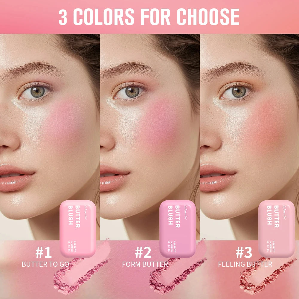Professionelles Puder-Rouge – 12 Stunden Halt, Vegane Formel, Rosa & Creme