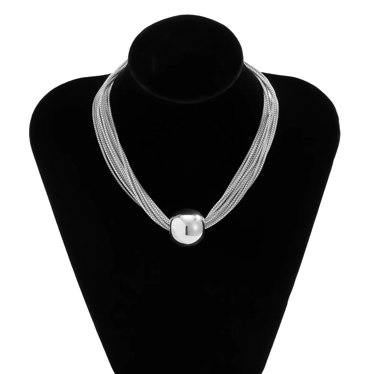 Übertriebene gedrehte klobige Kette Halskette für Frauen Punk Big Ball Anhänger Halsband Schlüsselbein Link Grunge Schmuck Steampunk Männer Neu
