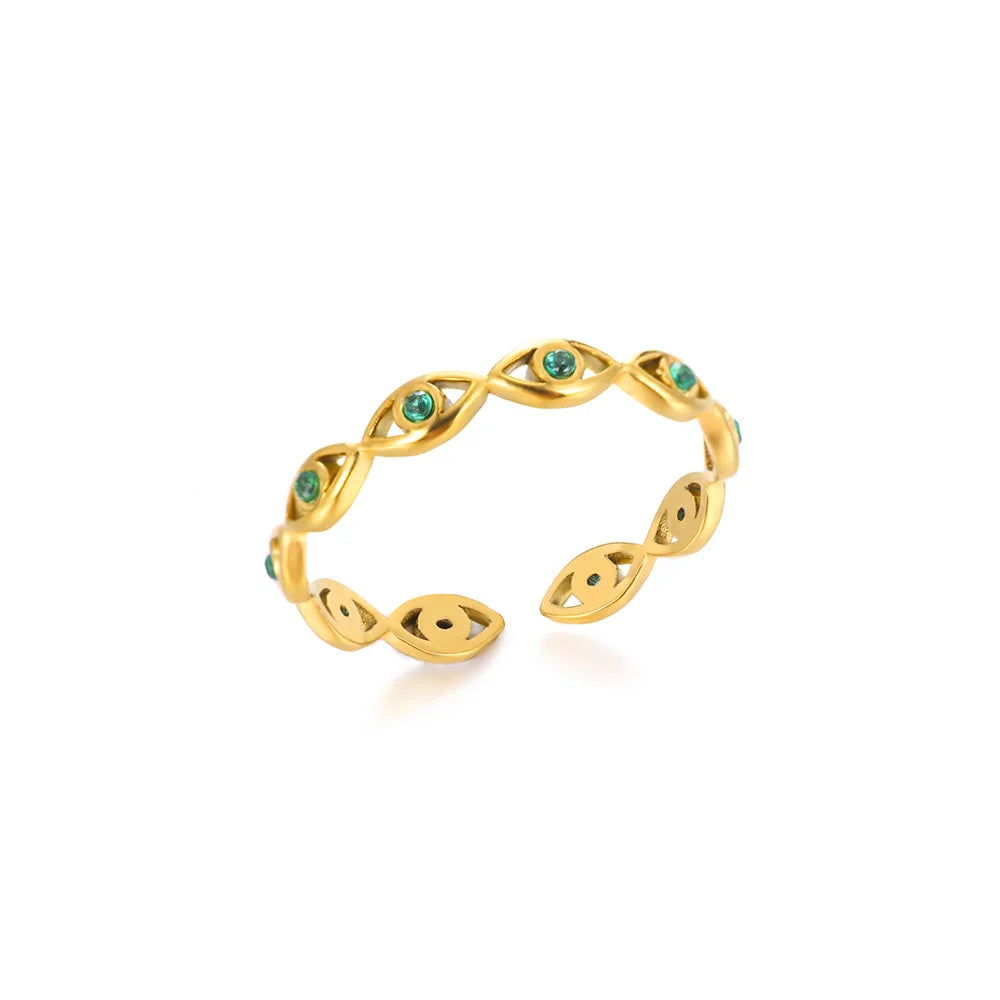 Bunte Zirkon Ringe Für Frauen Gold Farbe Edelstahl Farbige Zirkonia Ring Luxus Mode Hochzeit Schmuck Geschenk